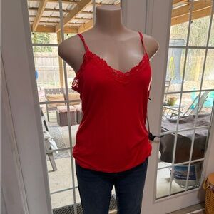 Nue Options Essentials Red Flame Lace-Trimmed Camisole very soft size XL NWT